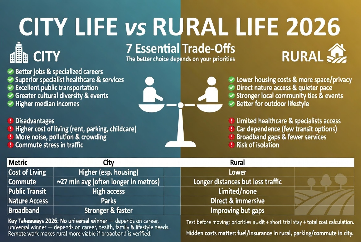 City life vs rural life